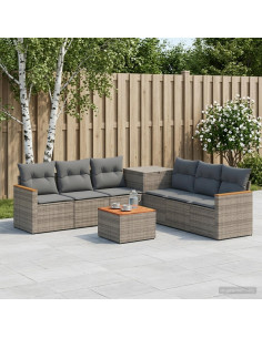 Set di divani 8 pz Grigio e Grigio Scuro