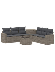 Set di divani 8 pz Grigio e Grigio Scuro 2