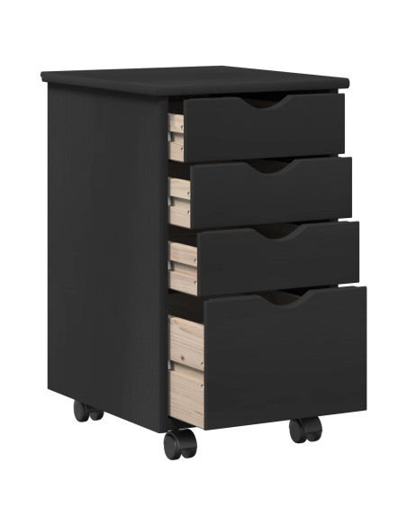 Set di Scrivania e Armadietto 2 pz Nero Legno Massello di Pino