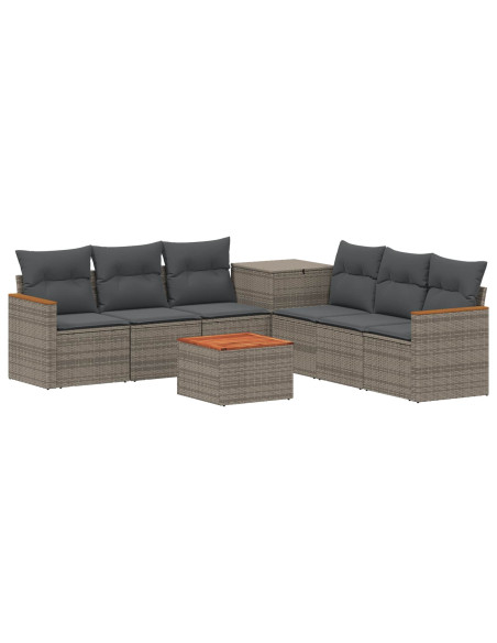 Set di divani 8 pz Grigio e Grigio Scuro