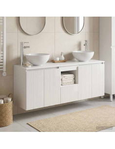 Set di Armadi da Bagno 3 pz Bianco Lucido 49,5 x 35 x 63 cm