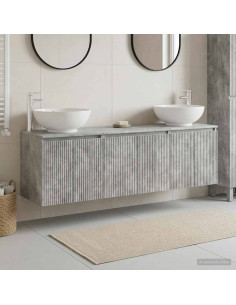 Set di Armadi da Bagno 3 pz Grigio Cemento 49,5 x 44,5 x 65 cm