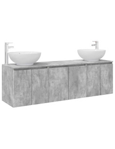 Set di Armadi da Bagno 3 pz Grigio Cemento 49,5 x 44,5 x 65 cm 2
