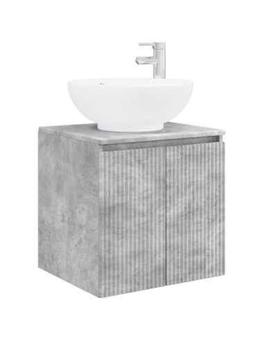 Set di Armadi da Bagno 3 pz Grigio Cemento 49,5 x 44,5 x 65 cm