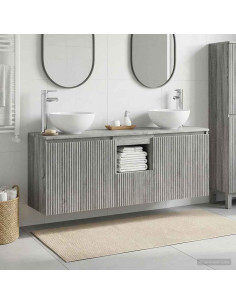 Set di Armadi da Bagno 3 pz Sonoma grigio 49,5 x 35 x 63 cm