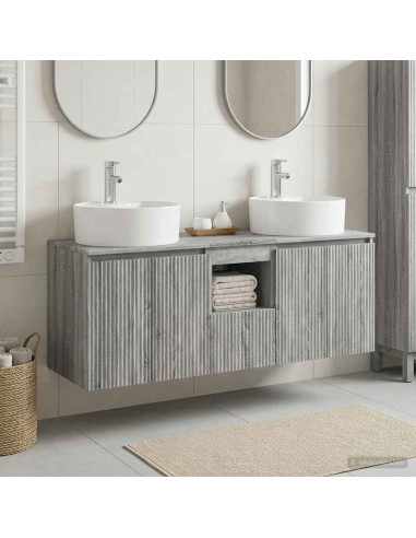 Set di Armadi da Bagno 3 pz Sonoma grigio 49,5 x 44,5 x 65 cm
