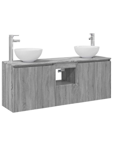 Set di Armadi da Bagno 3 pz Sonoma grigio 49,5 x 35 x 63 cm