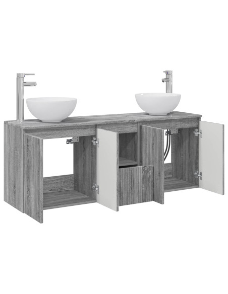 Set di Armadi da Bagno 3 pz Sonoma grigio 49,5 x 35 x 63 cm