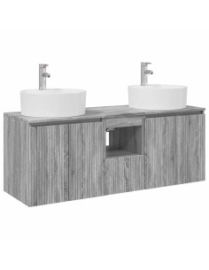 Set di Armadi da Bagno 3 pz Sonoma grigio 49,5 x 44,5 x 65 cm 2