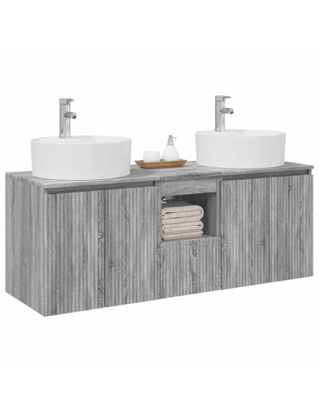 Set di Armadi da Bagno 3 pz Sonoma grigio 49,5 x 44,5 x 65 cm