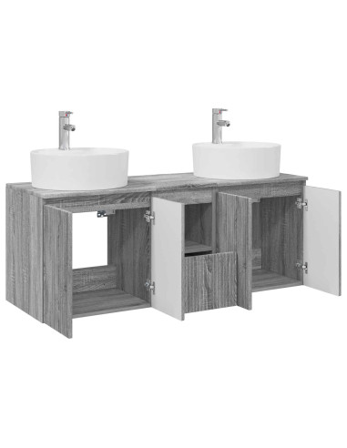 Set di Armadi da Bagno 3 pz Sonoma grigio 49,5 x 44,5 x 65 cm