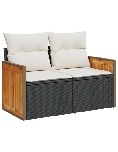 Set di divani 8 pz Nero e Bianco Crema