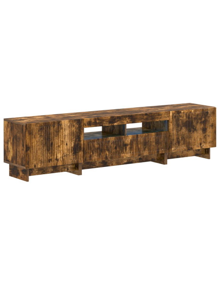 Mobile TV LED a 5 pezzi Rovere Fumo Legno ingegnerizzato