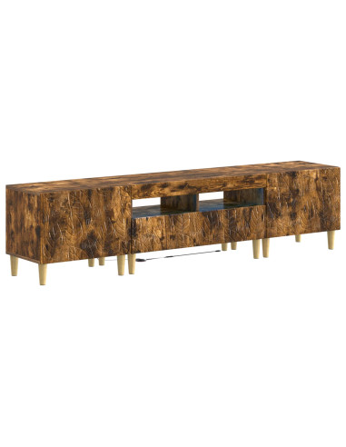 Mobile TV LED a 5 pezzi Rovere Fumo Legno ingegnerizzato
