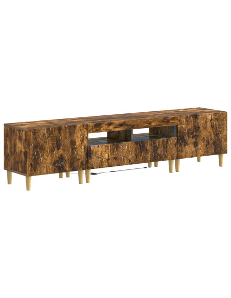 Mobile TV LED a 5 pezzi Rovere Fumo Legno ingegnerizzato