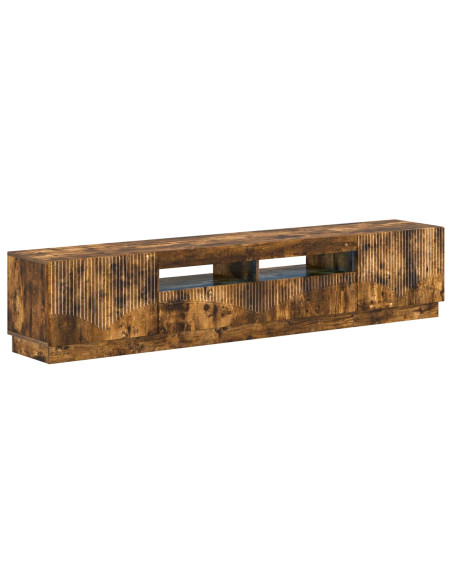 Mobile TV LED a 5 pezzi Rovere Fumo Legno ingegnerizzato