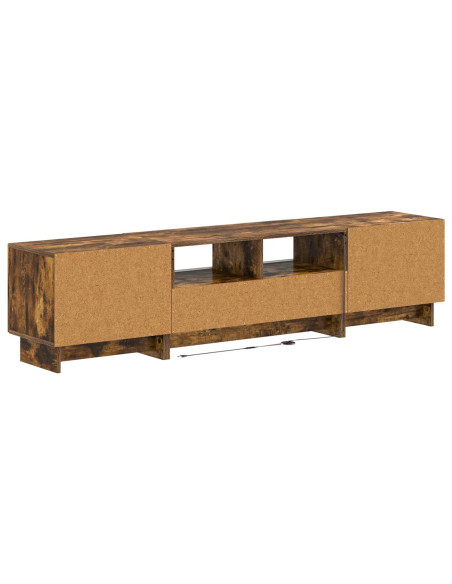 Mobile TV LED a 5 pezzi Rovere Fumo Legno ingegnerizzato