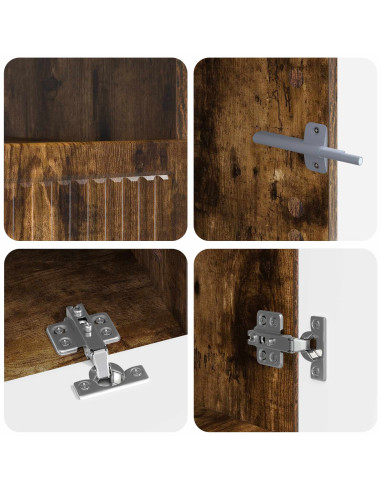Mobile TV LED a 5 pezzi Rovere Fumo Legno ingegnerizzato