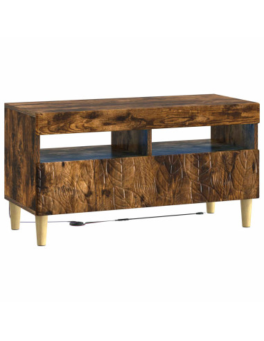 Mobile TV LED a 5 pezzi Rovere Fumo Legno ingegnerizzato