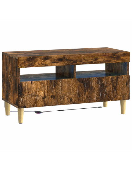 Mobile TV LED a 5 pezzi Rovere Fumo Legno ingegnerizzato