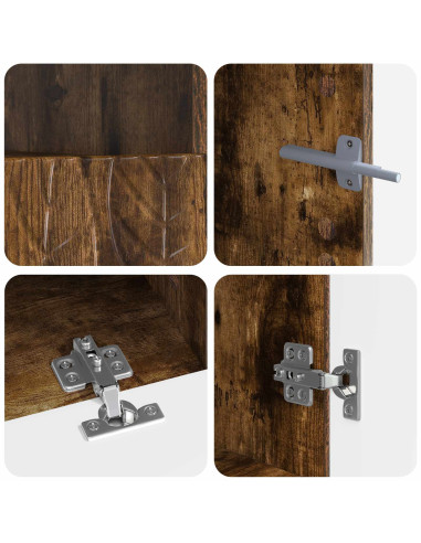Mobile TV LED a 5 pezzi Rovere Fumo Legno ingegnerizzato
