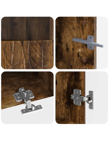 Mobile TV LED a 5 pezzi Rovere Fumo Legno ingegnerizzato