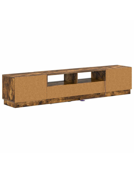 Mobile TV LED a 5 pezzi Rovere Fumo Legno ingegnerizzato