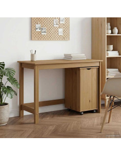 Set di Scrivania e Armadietto 2 pz Marrone Miele