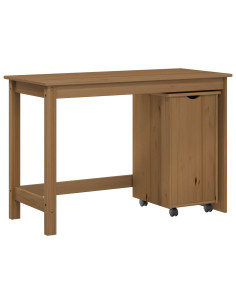 Set di Scrivania e Armadietto 2 pz Marrone Miele 2