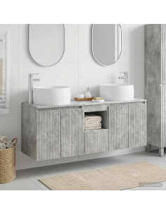 Set di Armadi da Bagno 3 pz Grigio Cemento 49,5 x 44,5 x 66 cm