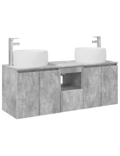 Set di Armadi da Bagno 3 pz Grigio Cemento 49,5 x 44,5 x 66 cm 2