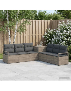 Set di divani 7 pz Grigio e Grigio Scuro