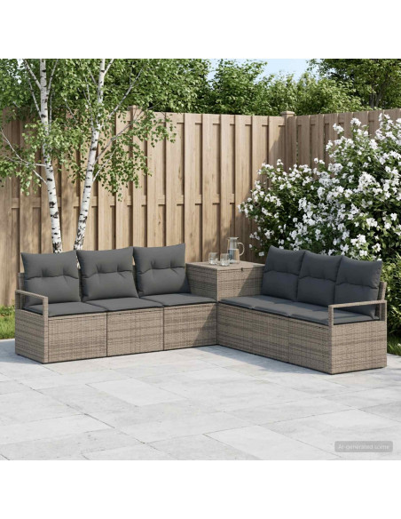 Set di divani 7 pz Grigio e Grigio Scuro