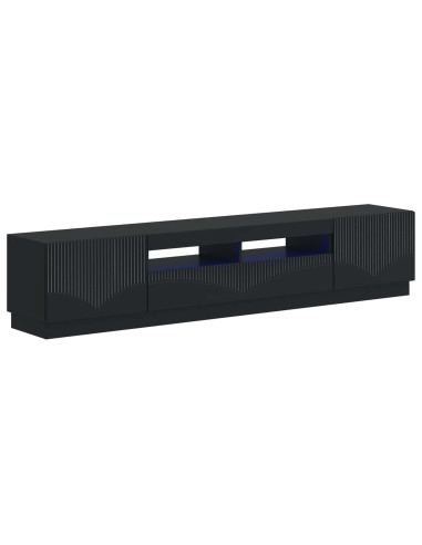 Mobile TV LED a 5 pezzi Nero Legno ingegnerizzato