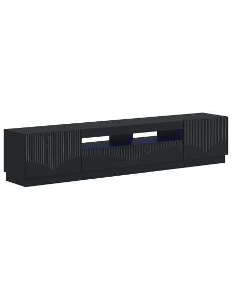 Mobile TV LED a 5 pezzi Nero Legno ingegnerizzato