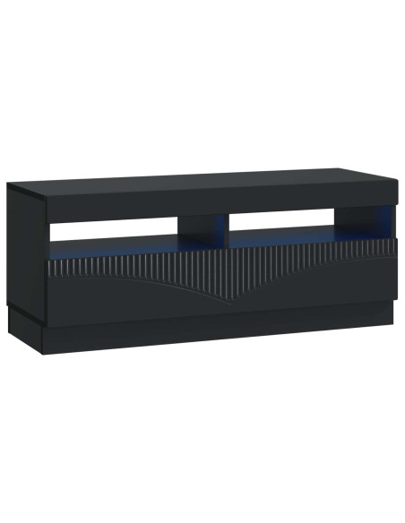 Mobile TV LED a 5 pezzi Nero Legno ingegnerizzato