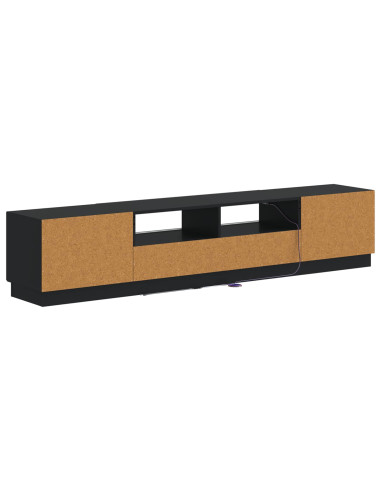 Mobile TV LED a 5 pezzi Nero Legno ingegnerizzato