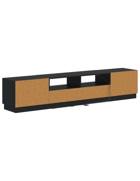 Mobile TV LED a 5 pezzi Nero Legno ingegnerizzato