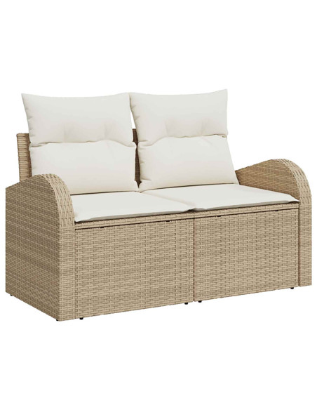 Set di divani 8 pz Beige e Bianco Crema