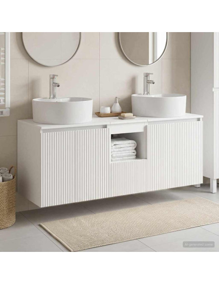 Set di Armadi da Bagno 3 pz Bianco 49,5 x 44,5 x 65 cm