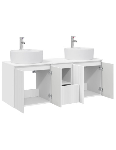 Set di Armadi da Bagno 3 pz Bianco 49,5 x 44,5 x 65 cm