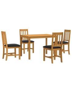 Set da pranzo 5 pz Nero Legno di Quercia Massello 2