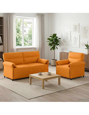 Set di divani 2 pz Giallo Scuro Tessuto