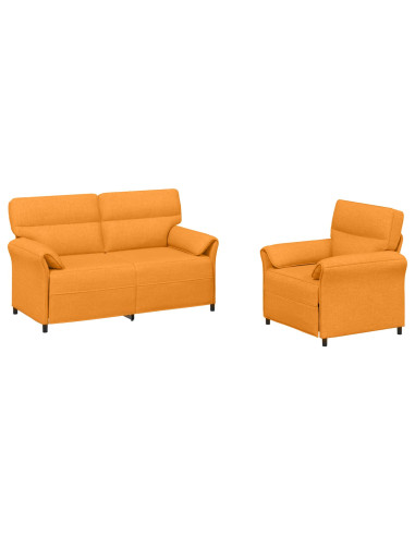Set di divani 2 pz Giallo Scuro Tessuto