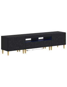 Mobile TV LED a 5 pezzi Nero Legno ingegnerizzato