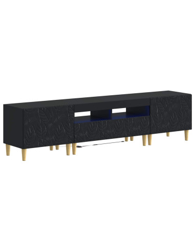 Mobile TV LED a 5 pezzi Nero Legno ingegnerizzato