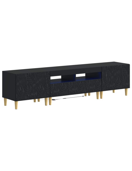 Mobile TV LED a 5 pezzi Nero Legno ingegnerizzato