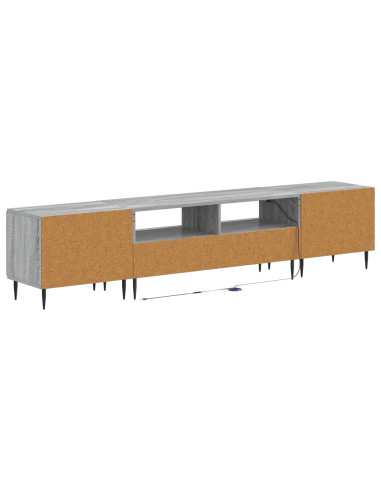 Mobile TV LED a 5 pezzi Sonoma grigio Legno ingegnerizzato
