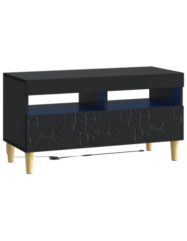 Mobile TV LED a 5 pezzi Nero Legno ingegnerizzato