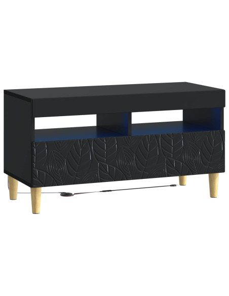 Mobile TV LED a 5 pezzi Nero Legno ingegnerizzato